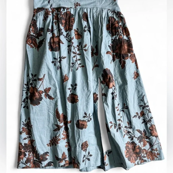FREE PEOPLE Laters Baby Midi Dress Floral Blue Women’s NWT - Size XLarge - Picture 8 of 12